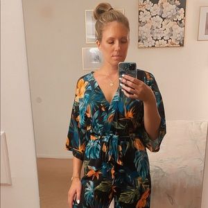Tropical print romper